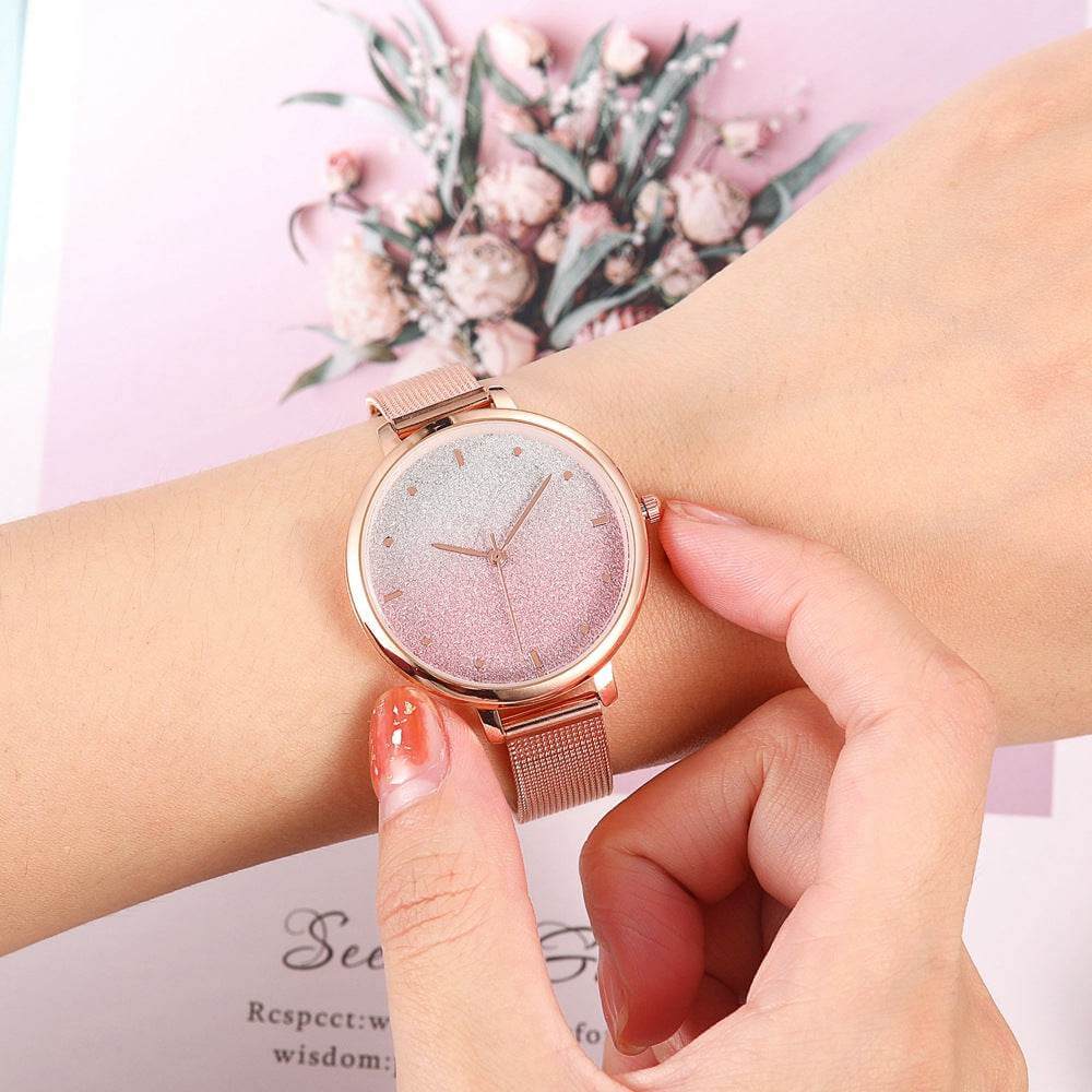 Starry Quartz Mesh Watch - Luxevoix
