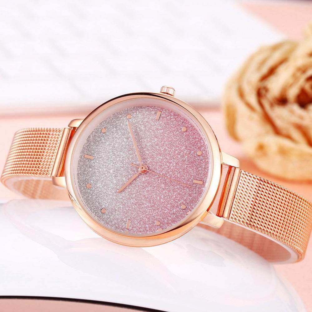 Starry Quartz Mesh Watch - Luxevoix