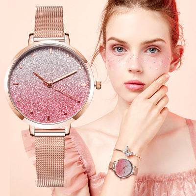 Starry Quartz Mesh Watch - Luxevoix