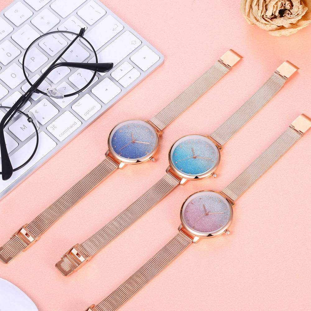 Starry Quartz Mesh Watch - Luxevoix