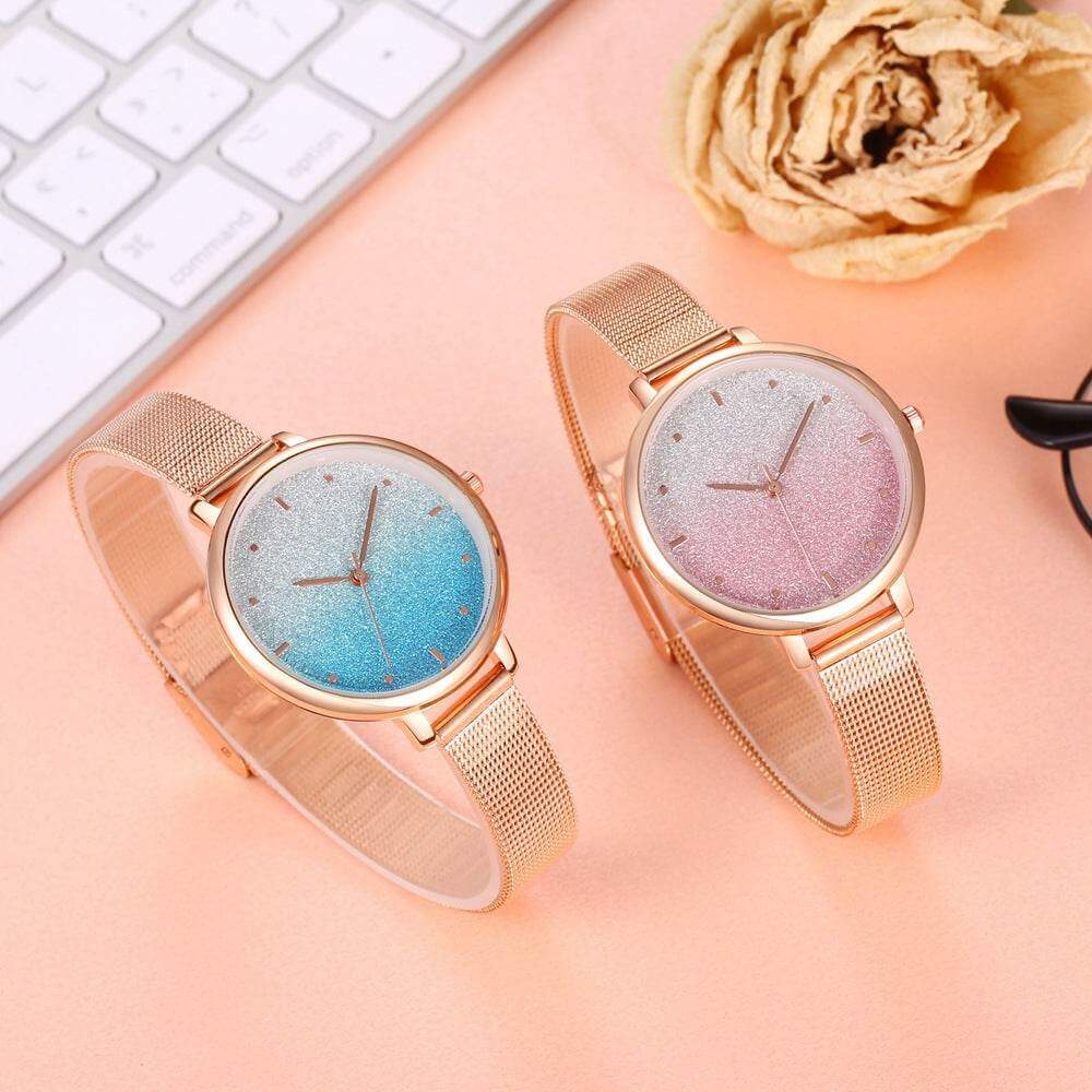 Starry Quartz Mesh Watch - Luxevoix