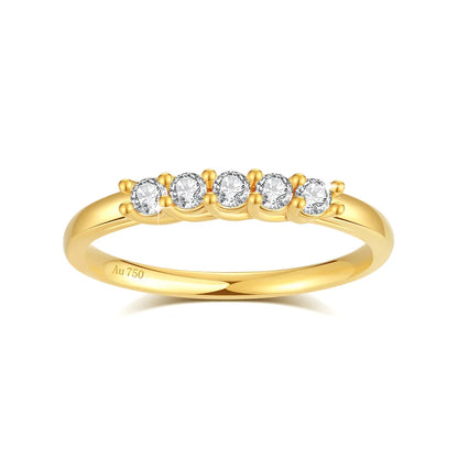 Gold Ring Real Gold Moissanite Stone Luxury Jewelry Certified 18k