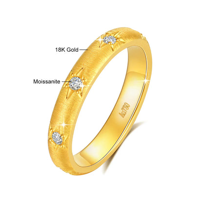 Gold Ring Real Gold Moissanite Stone Luxury Jewelry Certified 18k