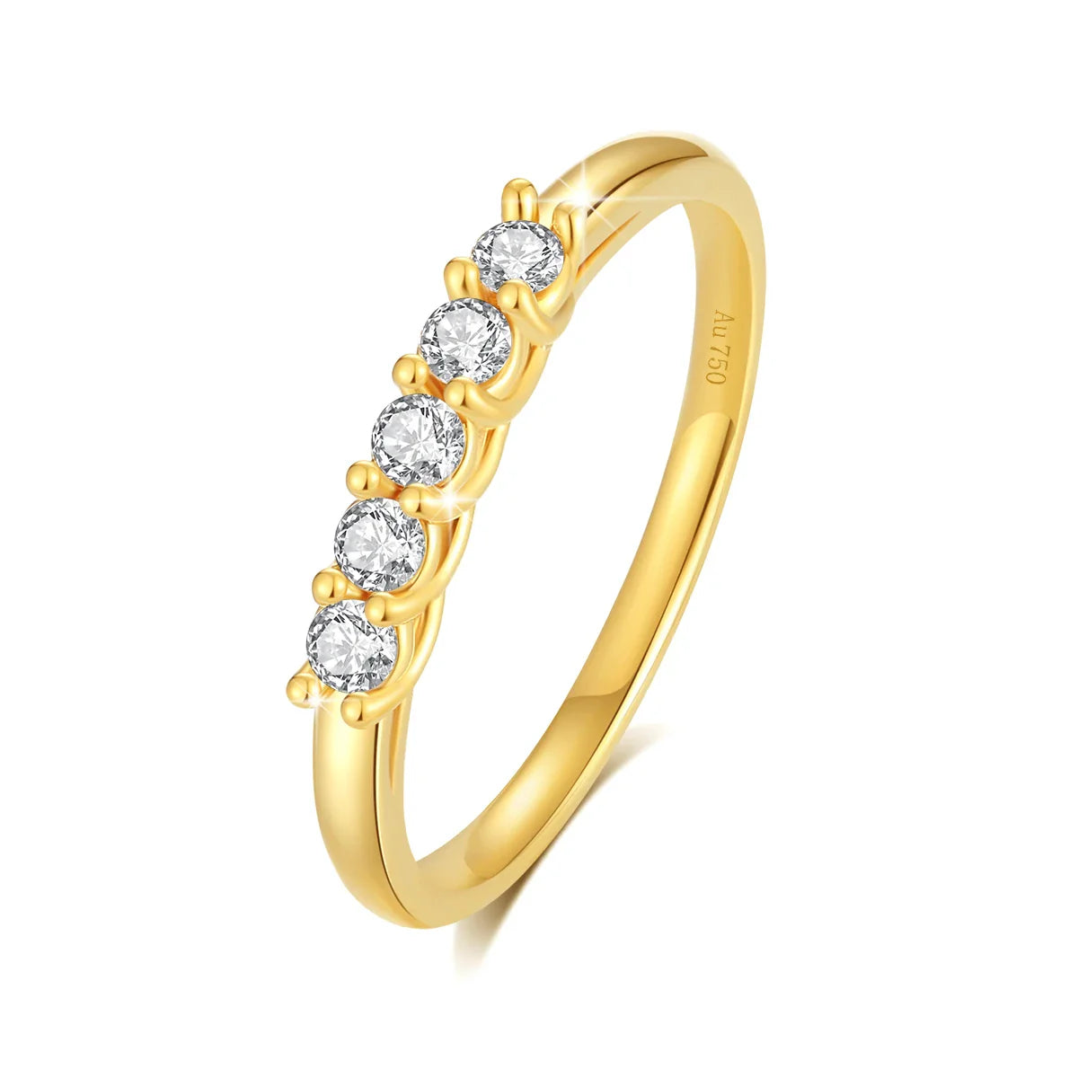 Gold Ring Real Gold Moissanite Stone Luxury Jewelry Certified 18k