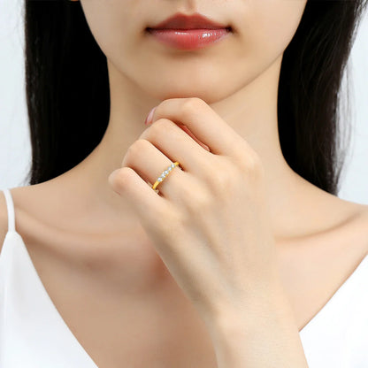 Gold Ring Real Gold Moissanite Stone Luxury Jewelry Certified 18k