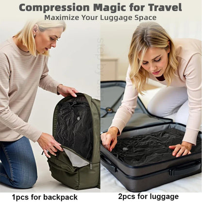 Travel Vacuum Storage Bags with Inflate and Extract Air Pump
